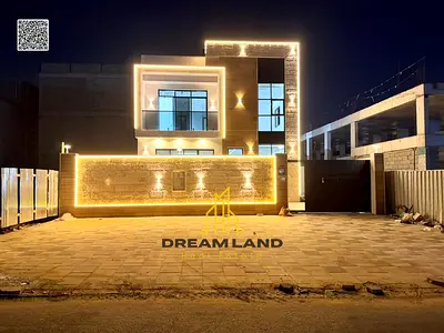 Villa with all registration and ownership fees included, plus electricity and water connections, on the main street, ready to move in, in one of Ajman