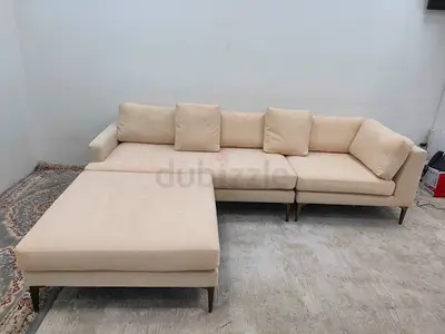 Expensive quality west elm beige color lshape sofa