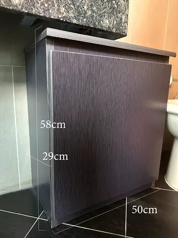Dark Wood Bathroom Cabinet - Compact Under-Sink Storage (58x50x29 cm)