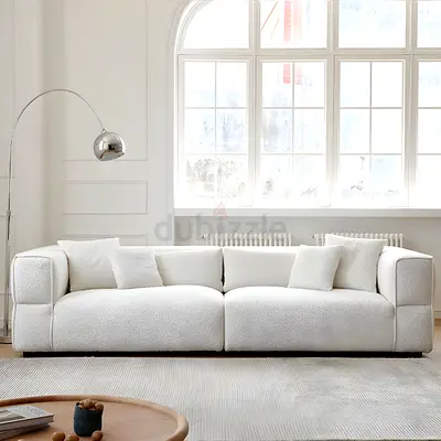 Cloud soft boucle wide arms sofa