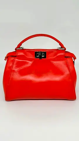 Red Leather Top-Handle Handbag - Good Condition