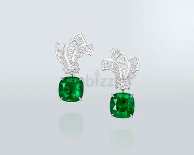 Lab Grown Colombian Emerald Earrings