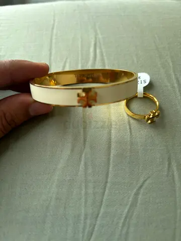 Tory Burch Enamel Bangle and Matching Ring Set
