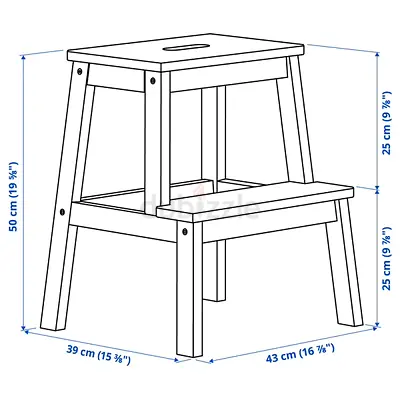Wooden 2-step Folding Stool / Small Step Ladder
