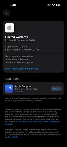 Apple Watch Ultra 2 — Under Warranty (expires Dec 2026)