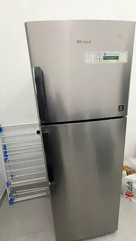 Whirlpool Top Freezer Refrigerator - Stainless Steel, Good Condition