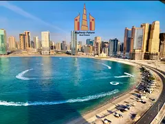 Sea view 1bhk with balcony gym pool free parking fully furnished