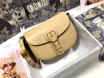 Dior Medium Bobby Bag In Beige Calfskin