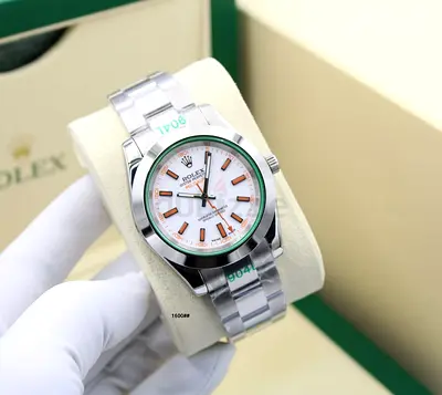 Rolex Oyster Perpetual styled stainless steel Master Quality Copy watch with white dial