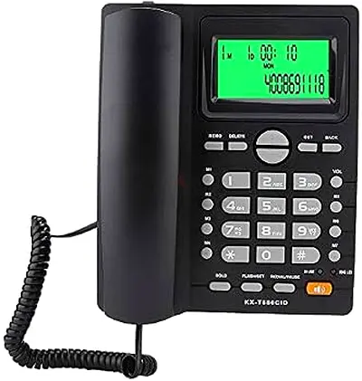 Home Corded Telephone, Landline Phones, KX-T880C Caller ID Display Landline Telephone No Battery,