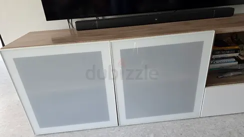 TV Cabinet / Media Unit with Frosted Glass Doors and Draw