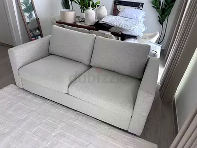Modern Light Gray 2-Seater Fabric Sofa