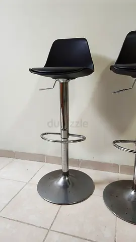 Set of 2 Adjustable Black Bar Stools with Footrest | ONLY CASH PLS