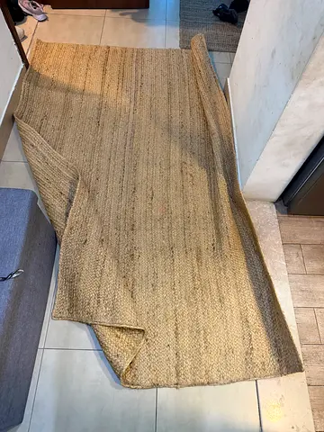 Natural Jute Rug - Handwoven, Neutral Tone, 2.5 x 1.5m (Used)