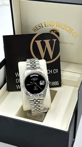 West End Watch Co. Mens Stainless Steel Automatic Watch with Black Dial