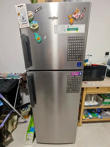 Whirlpool Top Freezer Refrigerator - Stainless Steel, Good Condition