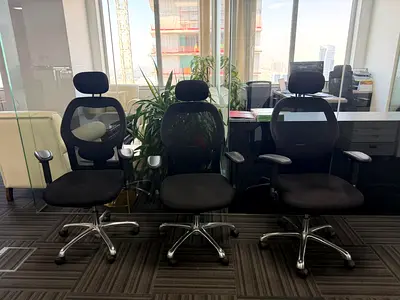 Black Mesh Ergonomic Office Chairs with Headrest