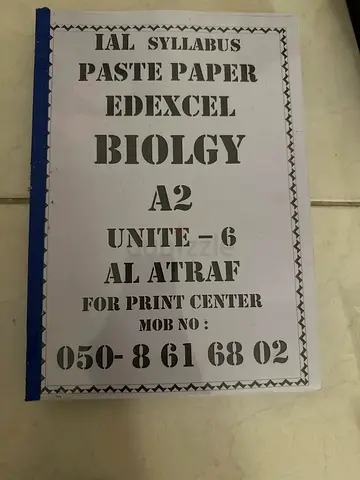 Edexcel IAL Biology Unit 6 Past Paper Book