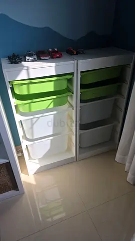 IKEA Trofast-style Storage Units with Bins - White (Set of 2)
