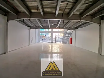 Huge Commercial Showroom with Mezzanine Floor for Rent Al Hamidiya Ajman on a Main Vital Street
