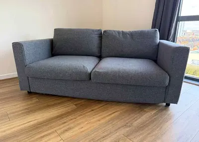 Grey Two Seater Fabric Sofa