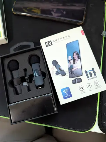 K9 Wireless Lavalier Microphone Kit with Dual Mics and Phone Mount (Used)