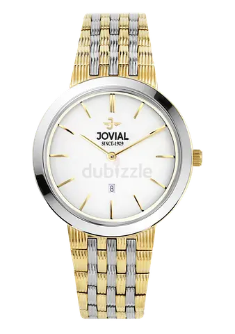 Jovial Classic Two-Tone Mens Dress Watch with Date