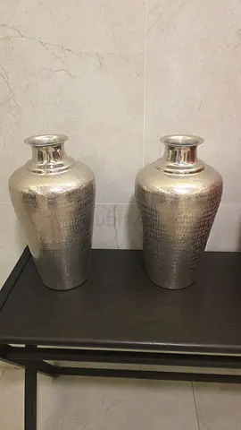Pair of Hammered Decorative Vases