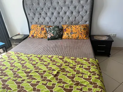 Double bed without mattress