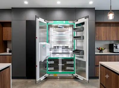 Gaggenau Series 400 Latest Model Built-in French Door Fridge  Bottom Freezer Set