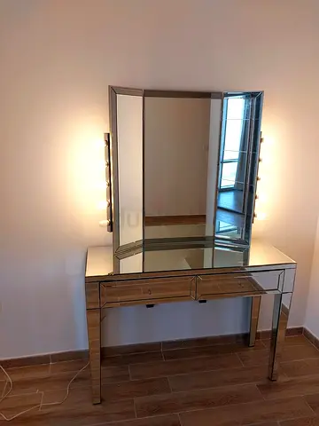 Mirrored dressing table with two drawer