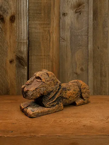 Antique Small Hand-Carved Wooden Figurine - Vintage Decorative Sculpture