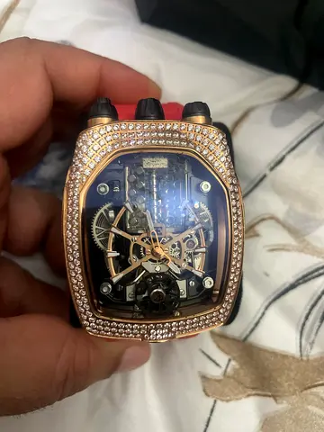 Bugatti Limited Edition Skeleton Mechanical Watch with Diamond Bezel