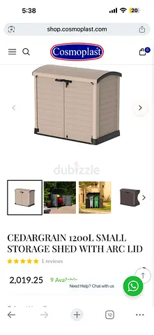 CosmoPlast Outdoor Storage Shed 145 x 82.5 x 125 cm - Gray