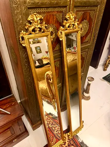 Vintage 2 long golden mirrors