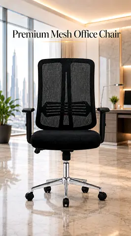 Premium Ergonomic Mesh Office Chair – Black Adjustable Office Chair For UAE Offices