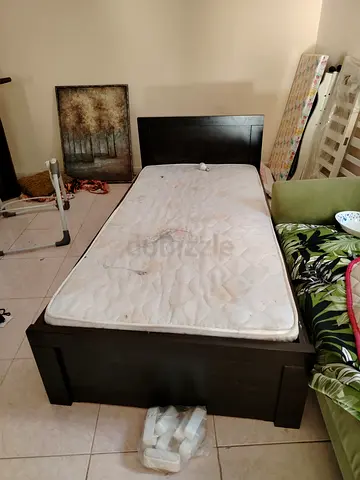 Single Wooden bed cot with bed Urgent sale