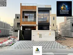 A villa with a personal finish, consisting of a ground floor, first floor, and roof, with 5 master b