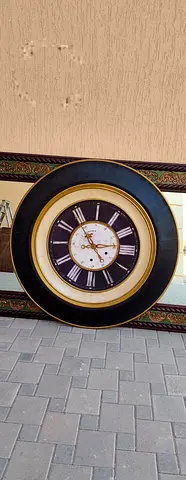 Large Round Decorative Wall Mirror with Gold  Black Frame