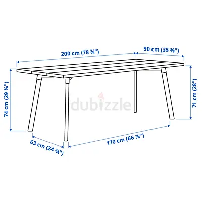 Ypperlig IKEA Wooden Dining Table (200x90 cm) - Solid Rectangular Table
