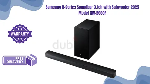 Samsung B-Series Soundbar 3.1ch with Subwoofer 2025 Model HW-B660F