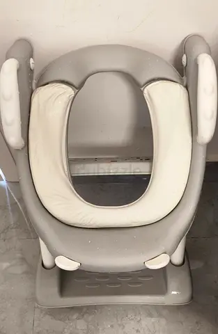 Foldable Toddler Potty Training Seat with Step Stool - Light Grey