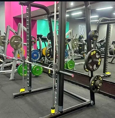 Smith Machine / Squat Rack with Weight Plates - Gym Equipment