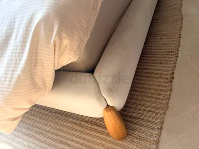 Beige fabric sofa bed (good condition)