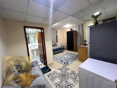 Furnished studio monthly rent Al Majarah brand new free net And sandy parking near Corniche And Al Heera Beach.