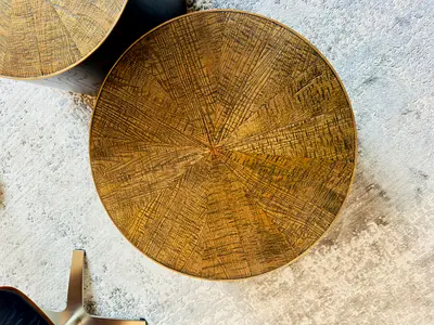 2 coffee Round Wooden Table - Marina Home