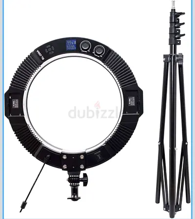 Large LED Ring Light with Adjustable Stand - Continuous Studio Lighting