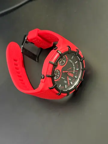 Diesel Framed Red Silicone Watch