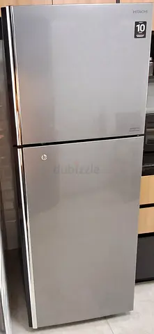 Next Week Pick up. Hitachi Top Freezer Refrigerator - 2-Door, Stainless Steel, Good Condition