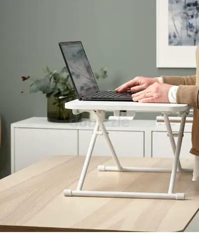 Ikea DUBBLA Laptop stand, white - Adjustable White Sit-Stand Desk Converter for Laptop